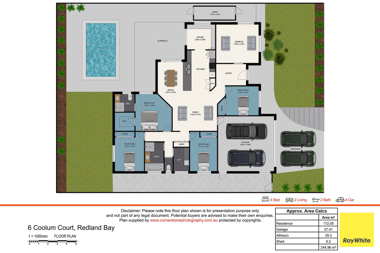 Floor plan 1 for 6 Coolum Court, Redland Bay