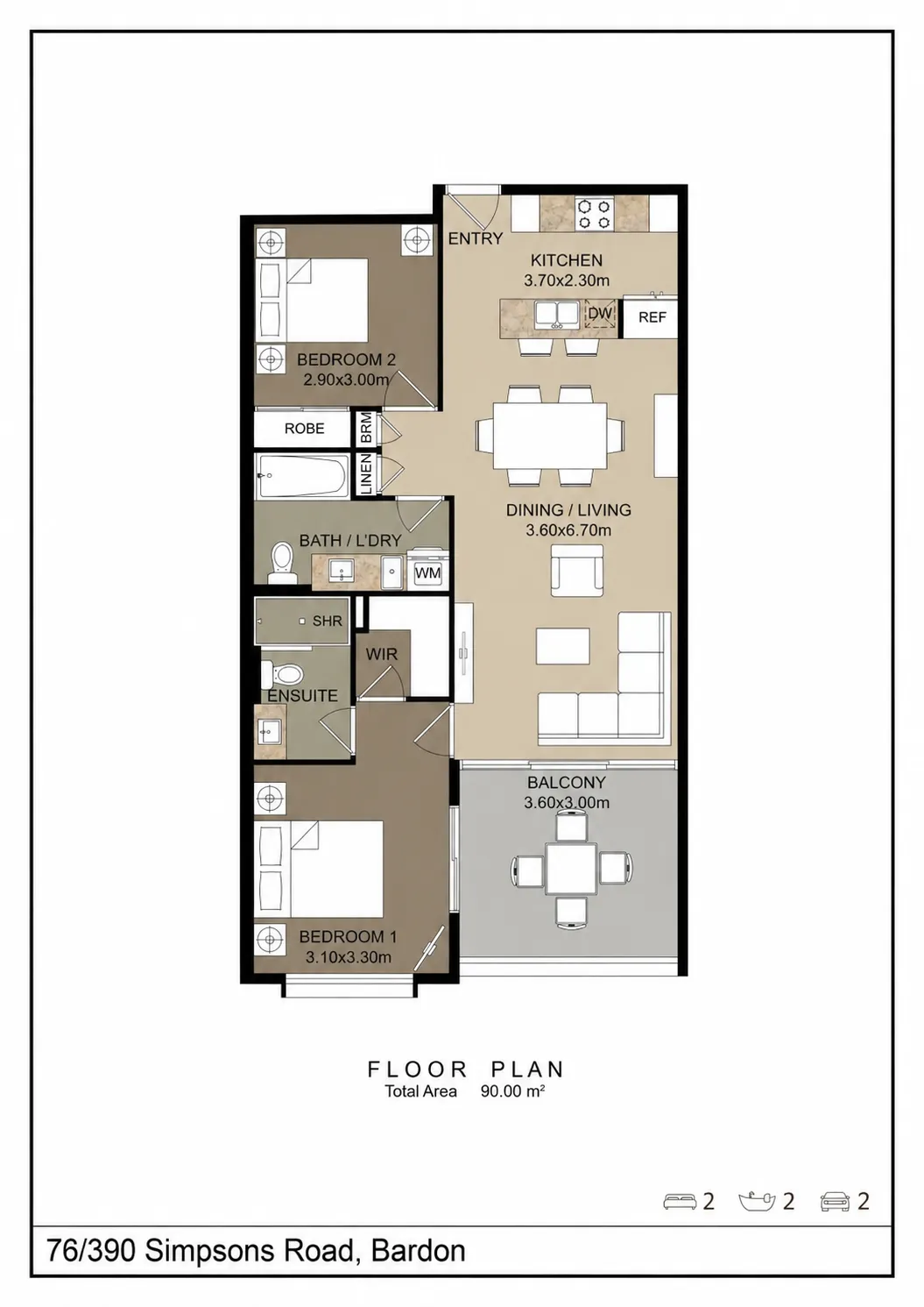 76/390 Simpsons Road, Bardon floorplan