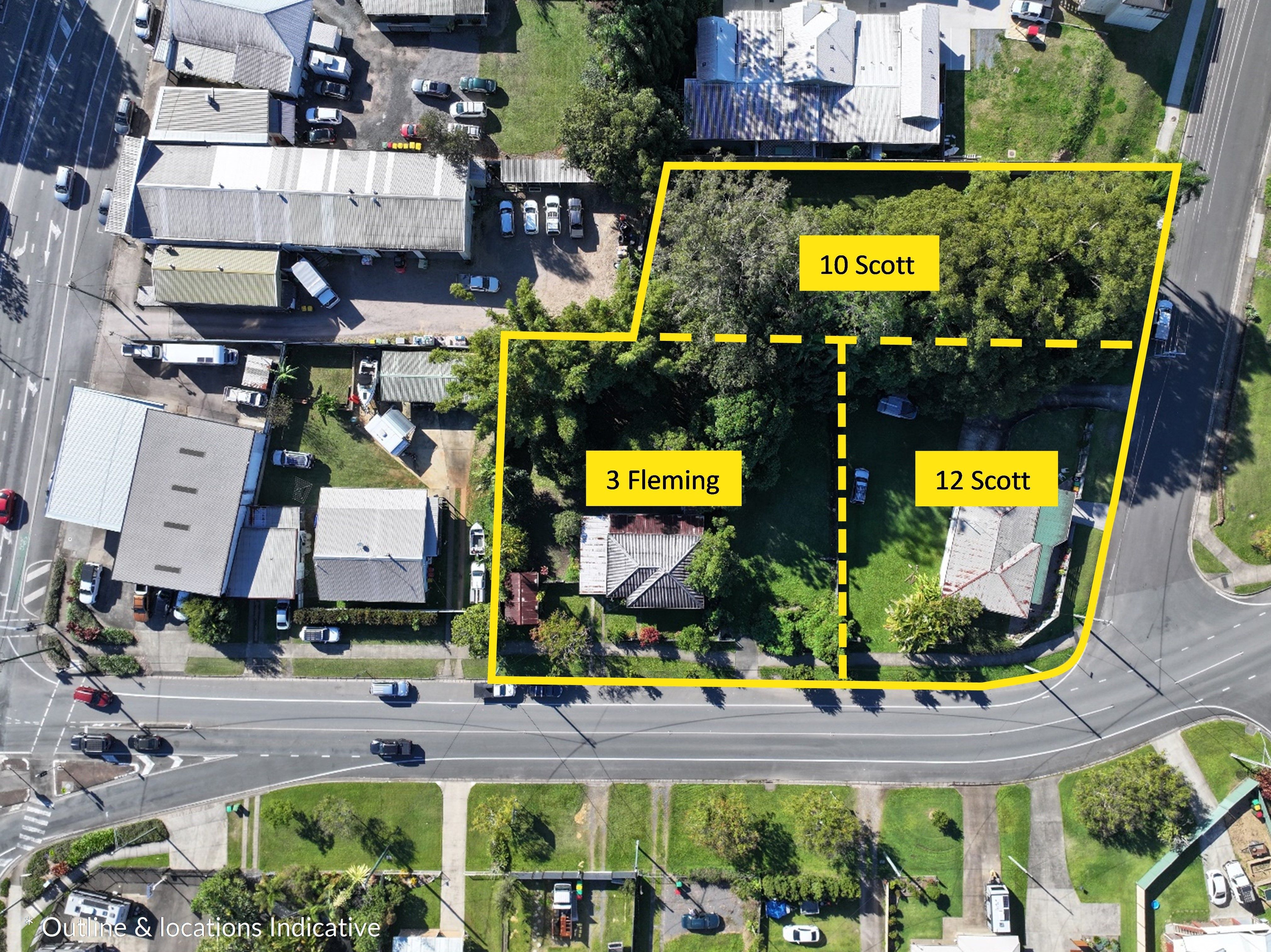 3 Fleming Street, 10 & 12 Scott Street, YANDINA, QLD 4561