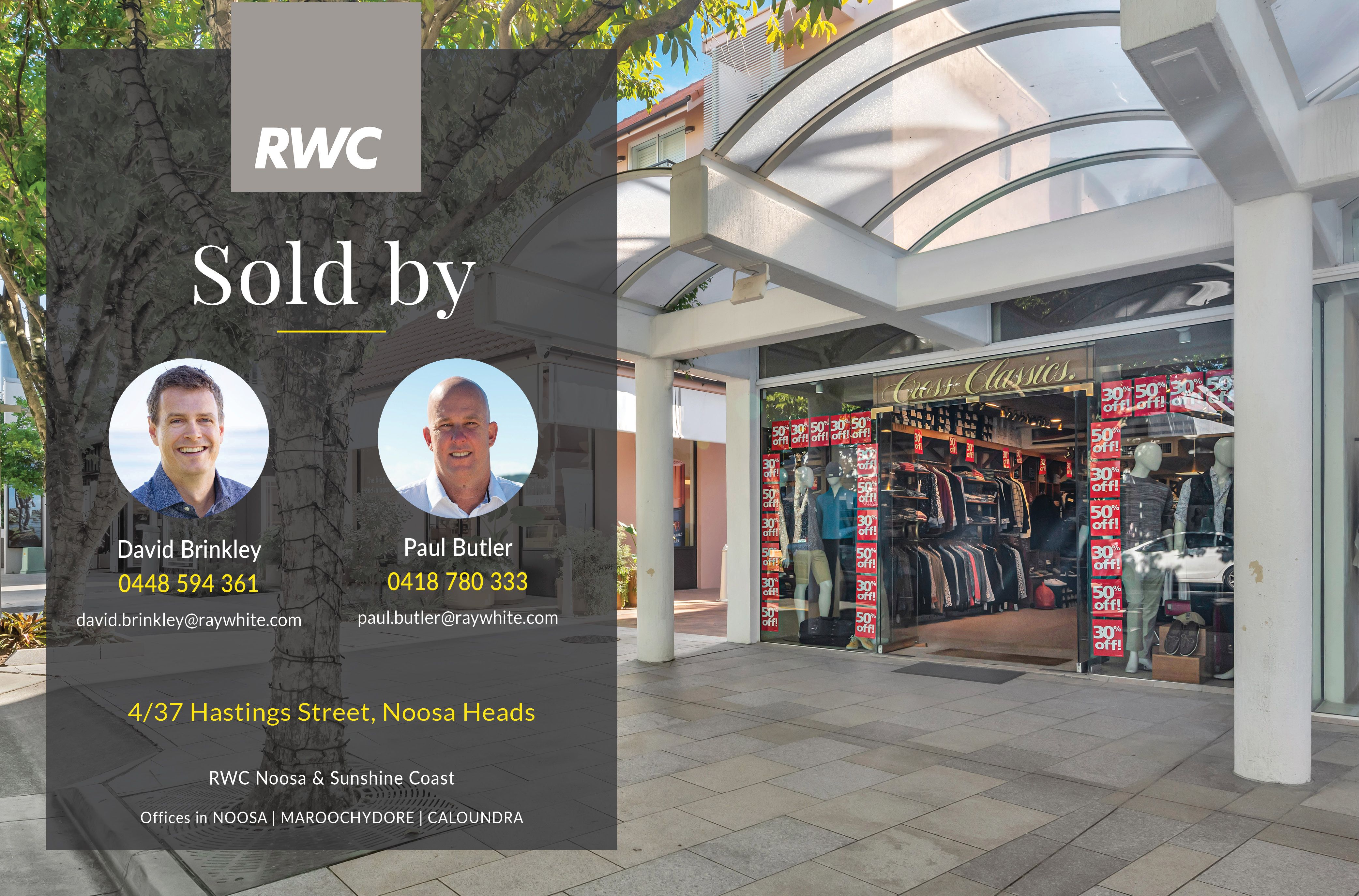 4/37 Hastings Street, Noosa Heads, QLD 4567 - Sold Retail - RWC Noosa ...