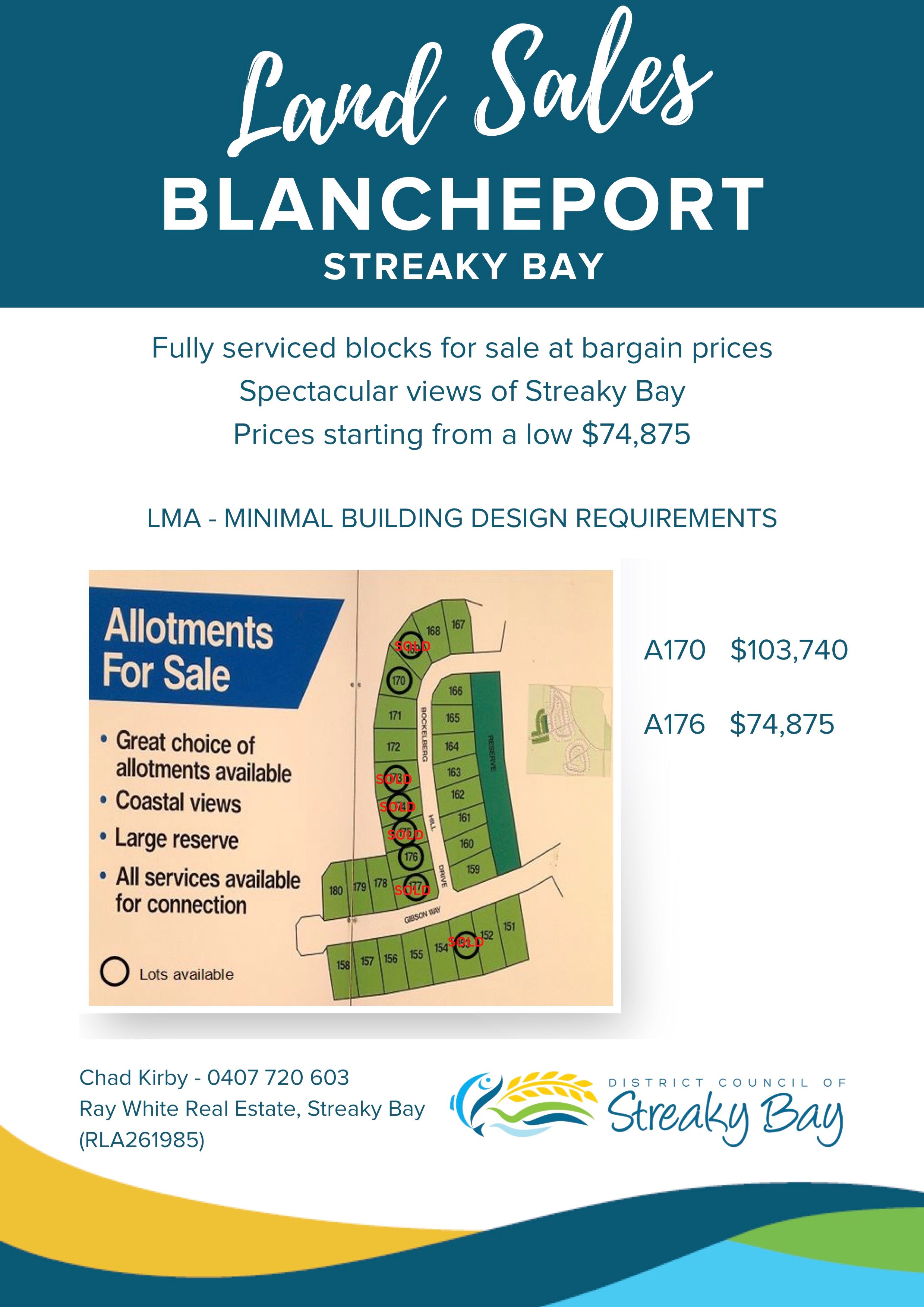 Land for Sale - Land sale Blancheport Heights, Streaky Bay, SA 5680