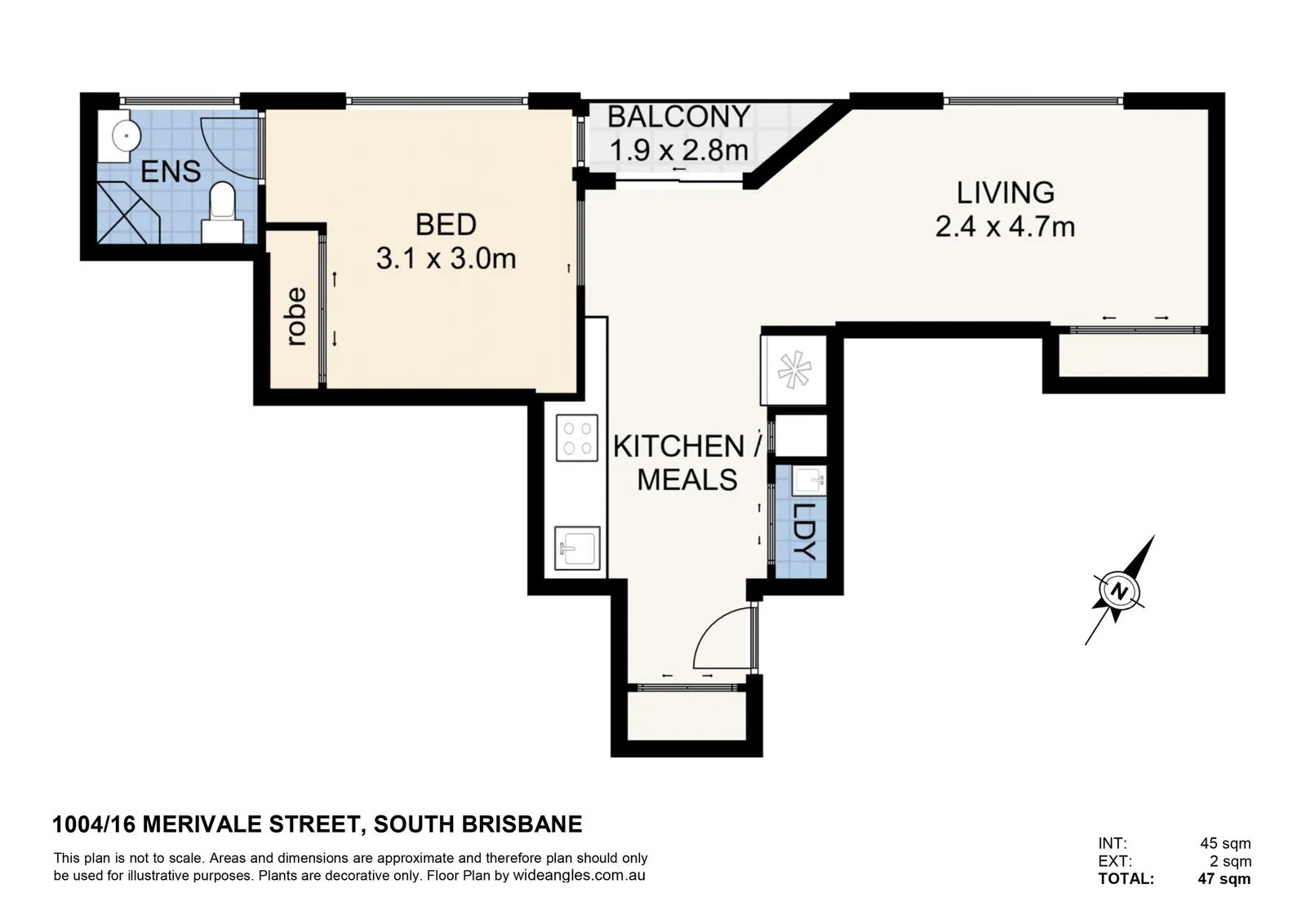 1004/16 Merivale Street, South Brisbane floorplan