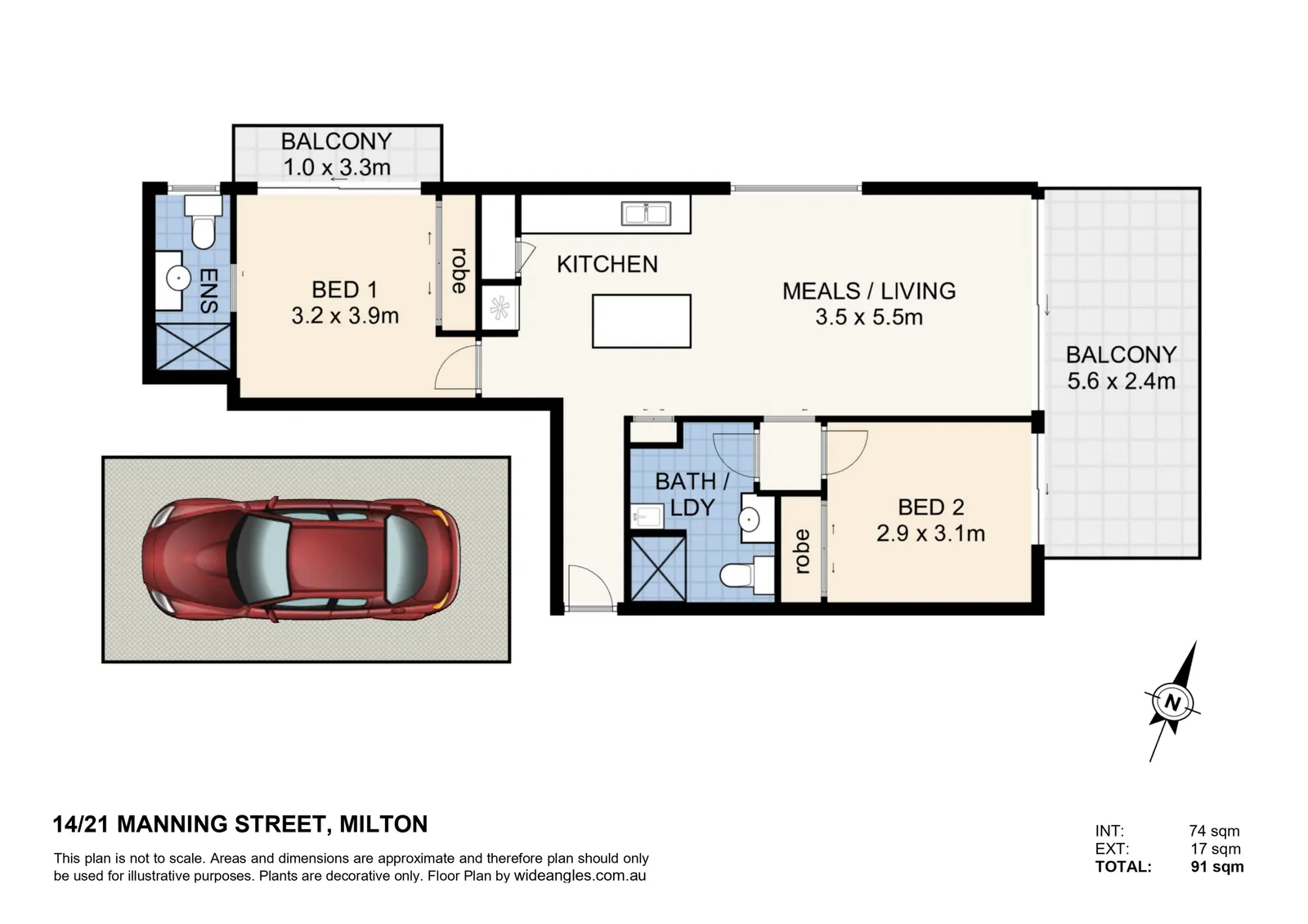14/21 Manning Street, Milton floorplan
